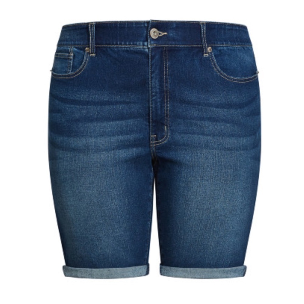 AVENUE 20W Denim Bermuda Short Mid Wash W97.10 - Picture 5 of 8